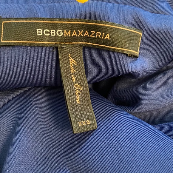 BCBG MAXAZRIA xxs deep blue column style gown - Picture 2 of 4